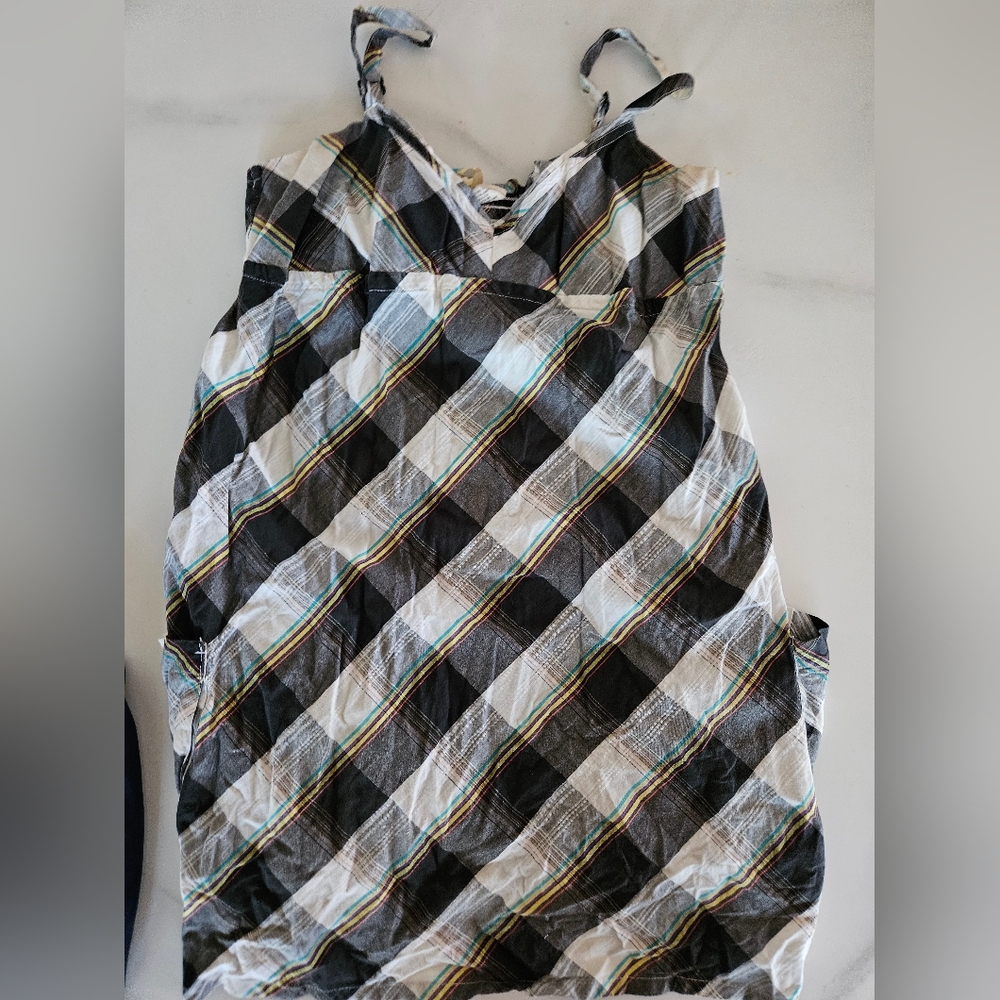 Roxy Black and White Plaid Mini Dress